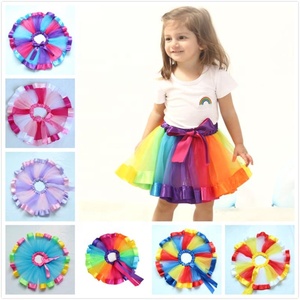 Multi colore Del Bambino della ragazza Arcobaleno TUTU Capretti Pannello Esterno Della Ragazza Della Principessa Danza Gonne di <span class=keywords><strong>Tulle</strong></span> - Product Image 6