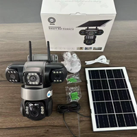 Cámara Solar 4G con Tarjeta SIM, Tres Lentes, WIFI, Doble Lente, Cámara de Seguridad para Exteriores, 6MP, Energía Solar, PTZ, Visión Nocturna
