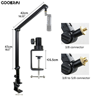 Gooermi MS300 Support de micro de bureau en métal robuste et rotatif de haute qualité Support de bras de microphone de diffusion pour studio/diffusion en direct