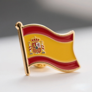 Broche de fábrica fabricante alfileres de solapa de esmalte personalizados a granel lindo País de dibujos animados duro Bandera de España Pin de esmalte - Product Image 1