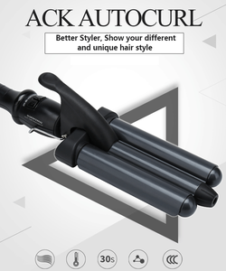 2020 nueva llegada profesional Triple barril cabello rizar varita giratorio <span class=keywords><strong>de</strong></span> <span class=keywords><strong>Amazon</strong></span> Top vendedor Triple barril <span class=keywords><strong>rizador</strong></span> <span class=keywords><strong>de</strong></span> <span class=keywords><strong>pelo</strong></span> - Product Image 2