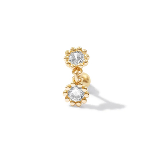 Pendientes de Plata de Ley S925 ROXI con Diseño de Girasol y Diamantes, Chapados en Oro de 18k para Mujer - Product Image 2