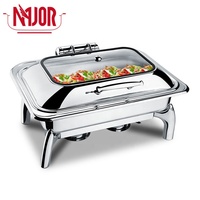 Set Perlengkapan Buffet Restoran Guangzhou, Set Peralatan Masak Chef, Penghangat Makanan Stainless Steel, Chafing Dish Hidrolik Persegi Panjang