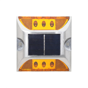 Reflectores Solares LED para Señalización Vial, Amarillos, Un Lado Elevado, Marcadores de Pavimento, Ojos de Gato de Plástico, Reflejadores de Tráfico Boruite BRT-SR-01 - Product Image 5