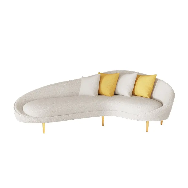 Zachte Ronde Modern Couch Eenvoudige Sofa Minimalistische Speciale Vormige Kasjmier Witte Sofa Ontwerpen Luxe Sofa