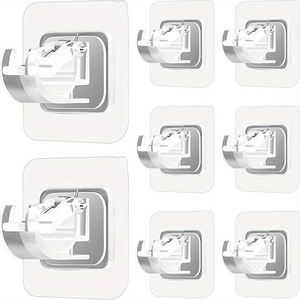 Accessoires de rideau Plastique ABS sans perçage Supports de tringle à rideau Crochet de barre transversale de mur de visage Supports de tringle à rideau auto-adhésifs - Product Image 3