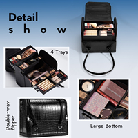 Valise de toilette de voyage personnalisée de grande capacité, organisateur imperméable, trousse de maquillage, valise de rangement pour les ongles, sac de maquillage pour les cosmétiques