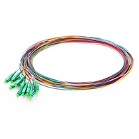 Puente de Cable de Fibra Óptica de 12 Núcleos, 1/2M, LC APC, OS2, Modo Único, Codificado por Color, 0,9mm, FTTH