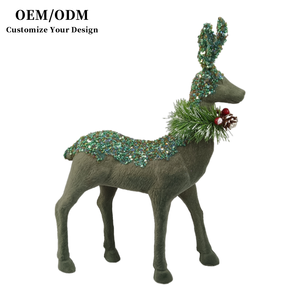 Pendentif de Noël en forme de renne floqué, fait main, écologique, non toxique, nouveauté, figurine suspendue pour fête - Product Image 6