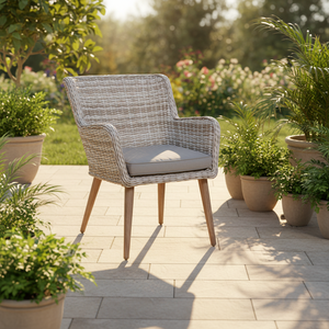 Leisure Modern Outdoor Patio <b>Rattan</b> Chairs With Aluminum Frame 1 Person Portable & Waterproof for <b>Dining</b> <b>Table</b> Hotels Parks - Product Image 1
