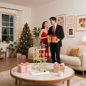 Exhibidor de Joyería Metálico Moderno para Collares, Pulseras, Anillos y Aretes, con Soporte Extraíble - Product Image 4