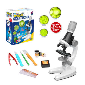 耐久性のあるプラスチックで作られた子供のための1000x学生生物実験室玩具顕微鏡教育楽しい実験キット - Product Image 1
