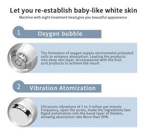 8 in 1 Newly Upgraded Factory Direct Facial Machine Hydro Oxygen Machine H2o2 Needle-free Meso Hydro Dermabrasion Facial Machine - Product Image 4