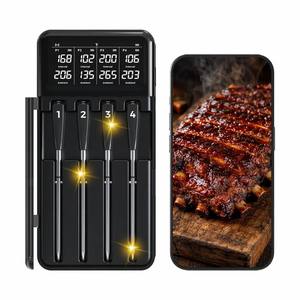 Thermomètre <span class=keywords><strong>à</strong></span> viande sans fil <span class=keywords><strong>à</strong></span> 4 sondes, facile <span class=keywords><strong>à</strong></span> utiliser, avec batterie rechargeable compatible Bluetooth, pour barbecue <span class=keywords><strong>extérieur</strong></span>/intérieur, cuisine, <span class=keywords><strong>four</strong></span> <span class=keywords><strong>à</strong></span> <span class=keywords><strong>pizza</strong></span> - Product Image 2