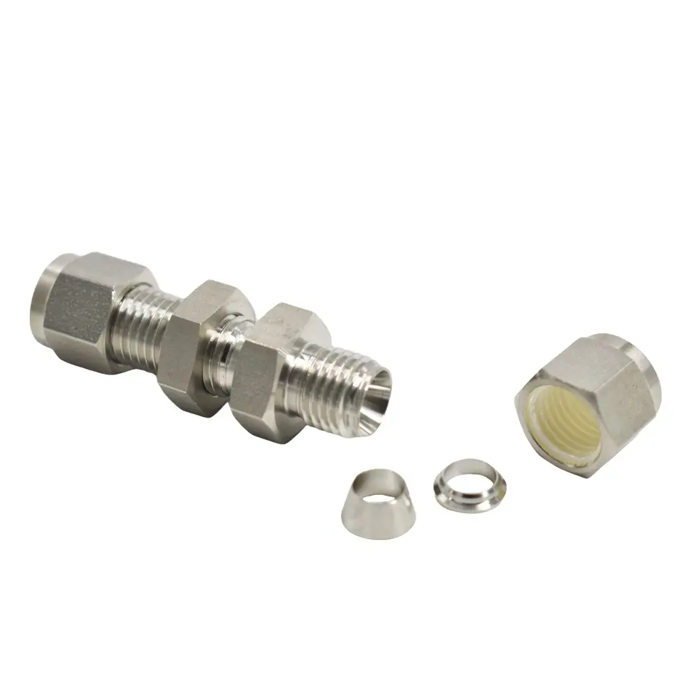 Parker Type Bulkhead Male Connector Compression Tube Fitting with NPT Thread