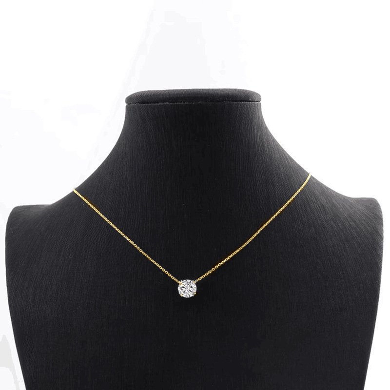 Collier huit griffes[KYellow]-1Carat
