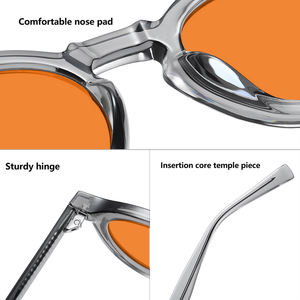 กรอบแว่นตาทรงกลมคลาสสิกใหม่จากโรงงานจีนโดยตรง เลนส์กรองแสงสีส้ม TR90 ทนทาน ใช้ได้ทั้งชายและหญิง ป้องกันแสงสีฟ้า - Product Image 4