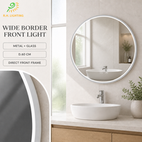 Miroir de salle de bain LED à cadre métallique, mural, à intensité variable, avec interrupteur tactile, étanche IP44, miroir de vanité intelligent pour hôtel par Joystar