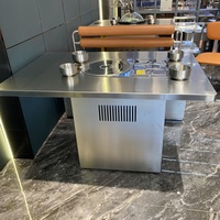 Table de cuisson moderne en acier inoxydable à double combustible (bouteille et cartouche de gaz) pour restaurant, hôtel et usage domestique