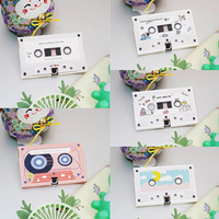 Cartes enregistrables d'anniversaire rétro pour cadeaux de festival Cassette de musique Carte de voeux d'anniversaire classique