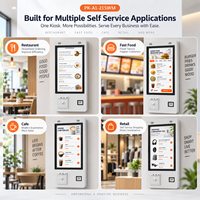 Kiosque de point de vente en libre-service mural de 21,5 pouces, écran tactile Android 11 avec imprimante 80 mm, scanner QR pour la restauration et la vente au détail