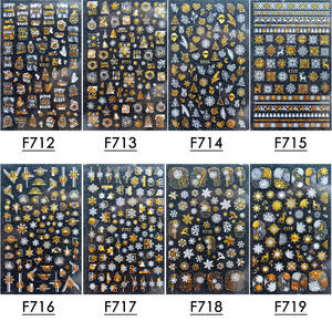 Vente en gros autocollants adhésifs <span class=keywords><strong>pour</strong></span> <span class=keywords><strong>ongles</strong></span> de Noël autocollants <span class=keywords><strong>pour</strong></span> <span class=keywords><strong>ongles</strong></span> flocon de neige or et blanc laser de Noël - Product Image 3