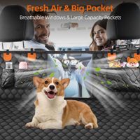 Housse de siège de voiture pour chien avec fond rigide, hamac pour chien avec fenêtre en maille, anti-rayures et antidérapant