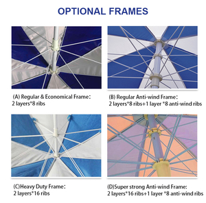 Piezas de Fibra Natural para Sombrilla de Playa, Reforzada, Color Rosa, Sombrilla de Playa Natural - Product Image 4