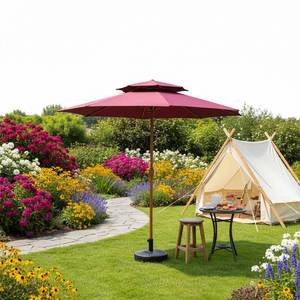 Modern Square Outdoor Iron Cantilever <b>Patio</b> Umbrella with Center-Pole for Restaurants Parks & Gardens-Custom Logo Option - Product Image 3