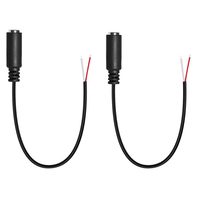 Remplacement de prise jack femelle 3,5 mm vers fil nu à extrémité ouverte TS 2 pôles mono 1/8 pouces 3,5 mm, connecteur de câble audio pour réparation