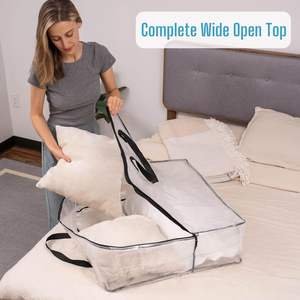 ถุงเก็บของอเนกประสงค์พลาสติกใส PP ขนาดใหญ่ สำหรับใส่ผ้าห่ม เสื้อผ้า ของใช้เดินทาง พกพาสะดวก ใช้สำหรับจัดเก็บสัมภาระ - Product Image 4