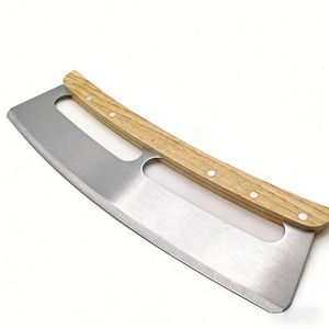 Nuovo creativo tagliapizza Rocker con <span class=keywords><strong>due</strong></span> manici in legno e copertura protettiva nera - Product Image 5