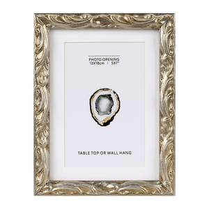 Vente en gros d'argent antique fait à la main de style nordique et campagnard nature en bois massif vintage élégant décor de table pour la maison cadre <span class=keywords><strong>photo</strong></span> classique - Product Image 1