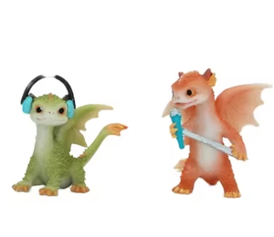 Cartoon Folk <strong>Art</strong> Resin Mini <strong>Dragon</strong> Statue 3D Sculpture Home Decoration Lucky Animal-Mother <strong>Dragon</strong> and Baby <strong>Dragon</strong> - Product Image 2