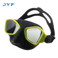 Masque de plongée en verre réglable de bonne qualité JYF, masque de plongée sous-marine à double lentille trempée