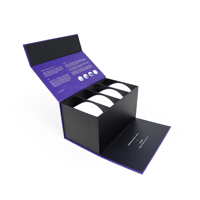 Boîte cadeau pliable en carton rigide noir mat de luxe avec logo personnalisé de qualité supérieure, fermeture magnétique, vide