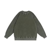 Sweat-shirt unisexe à col rond surdimensionné en molleton éponge 360 GSM, délavé et vieilli, style rétro, en polyester/coton, pour l'hiver, vente en gros OEM
