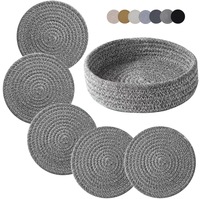 Ensemble de sets de table en corde de coton écologique, très vendus, épais, résistants à la chaleur, antidérapants, design moderne et simple, 20 cm