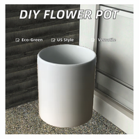 Sublimasi DIY Pot bunga keramik rumah dengan dasar bambu Pot kosong Desktop berlapis PE untuk penggunaan kantor kondisi lantai