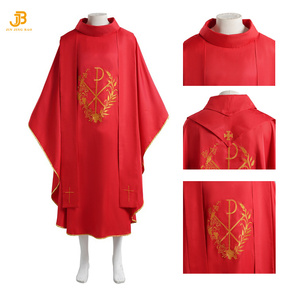 Chasuble rouge et violette OEM, vêtements liturgiques, surplis, <span class=keywords><strong>soutane</strong></span>, vêtement <span class=keywords><strong>de</strong></span> <span class=keywords><strong>prêtre</strong></span> catholique <span class=keywords><strong>à</strong></span> <span class=keywords><strong>vendre</strong></span> - Product Image 3