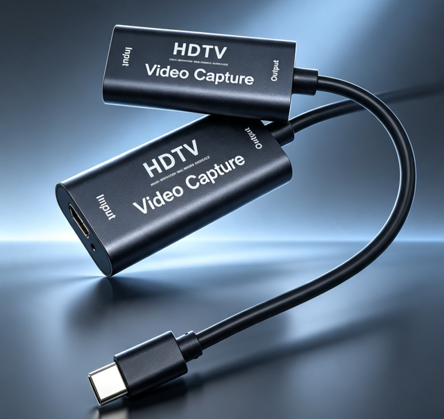 CE RoHS Full HD USB C Video Capture Dongle HDTV Grabber HD in USB C Out for Game Console Camera Live Streaming Recording