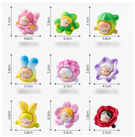 Mignonne Mini Fée Fille Résine Miniature Fleur Figurine Dessin Animé Rose Fleur de Cerisier Sauvage Bluebell Hortensia Succulent Art Sculpture