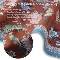 Tapis de Mahjong antidérapant et insonorisant 80 x 80 cm avec sac de transport pour jeux de cartes, de société et de tuiles (Oiseaux 04)
