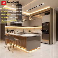 Ensemble d'armoires de cuisine modernes de luxe PA, design modulaire personnalisable pour villa et hôtel