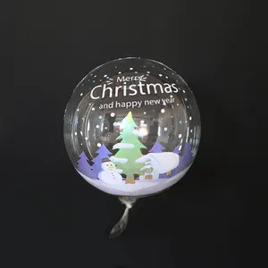 热销bobo balon圣诞装饰气球圣诞老人globo burbuja圣诞礼物印刷气球Globos de navidad