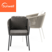 Chaise empilable imperméable de loisirs de jardin extérieur Chaise de café de thé Mobilier d'extérieur Chaises de patio en aluminium