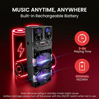 Haut-parleur de sonorisation Bluetooth portable-Système audio de karaoké BT intérieur/extérieur rechargeable de 10 "-Affichage LED, FM/AUX/MP3/USB