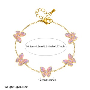Butterfly Jewelry <b>Set</b> Gold Plated Stainless Steel Women's Party Fashion Necklace <b>Bracelet</b> Earrings Three Piece <b>Set</b> - Product Image 4