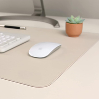 Tapis de souris personnalisé de haute qualité pour ordinateur portable décoratif grande surface lisse antidérapant en cuir Pu