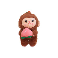 Porte-clés en peluche singe mignon câlinant une banane, breloque de sac à dos, poupée en polyester de haute qualité, accessoires cadeaux unisexe